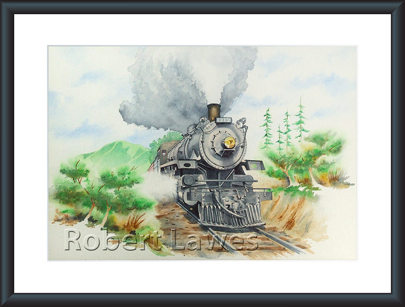 Steam Locomotive Watercolour