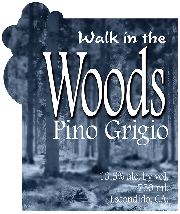 2017 Walk In The Woods Wine Bottle Label Design