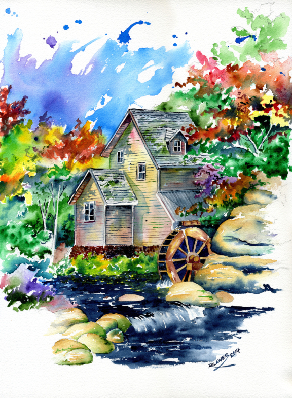 Watermill Painting